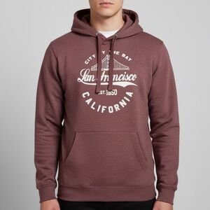 City By The Bay - San Francisco Burgundy Hoodie - Size Medium